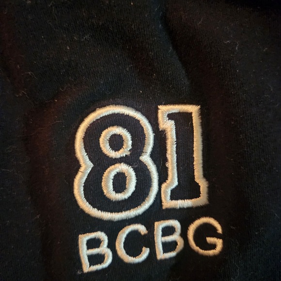 Y2K BCBGMAXAZRIA Black Zip Up Hoodie Jacket Long Sleeve Embroidered Size XL - Picture 2 of 7